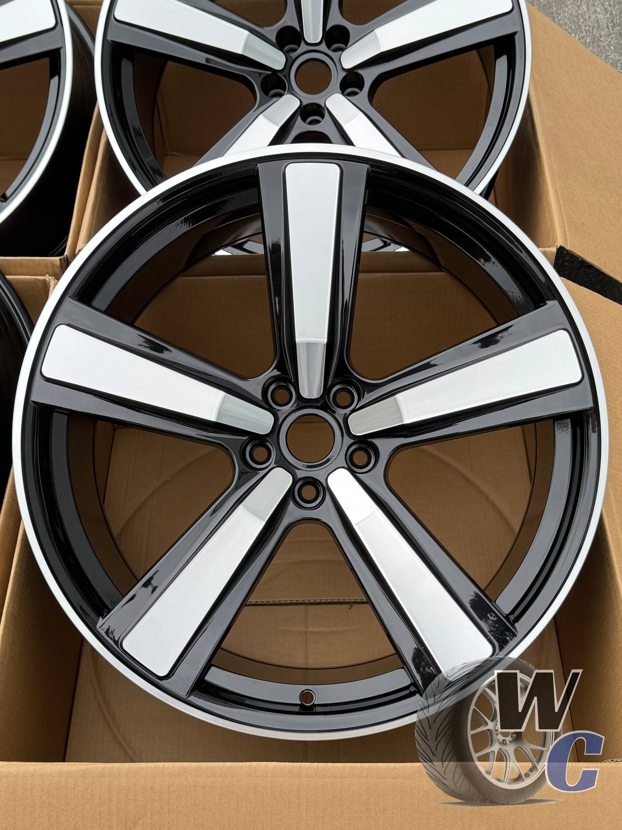 21” Wheels Fit PORSCHE MACAN ALL MODELS 2019–2025 | OE Style Rims | Gloss Black Machined Face | Staggered Set of 4