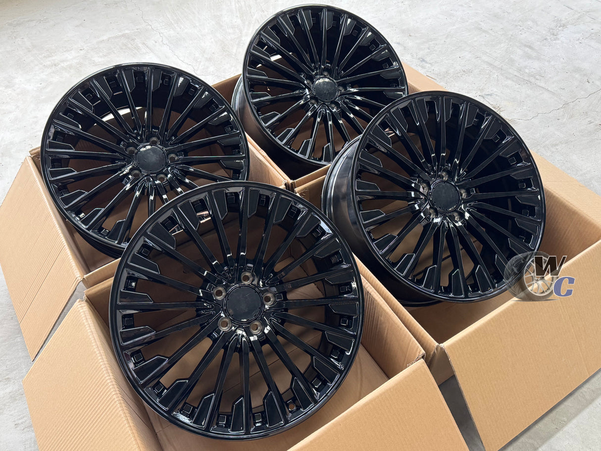 19” Wheels Fit Mercedes-Benz S-Class AMG 2014–2025 | OE Style Rims | Gloss Black | Staggered Set of 4
