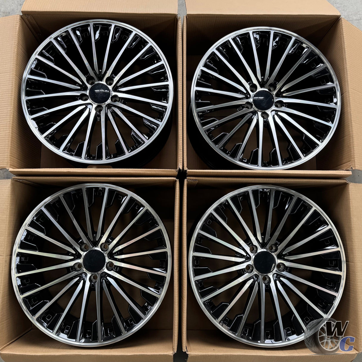 19” Wheels Fit Mercedes-Benz C-Class AMG 1997–2024 | OE Style Rims | Gloss Black Machined Face | Staggered Set of 4