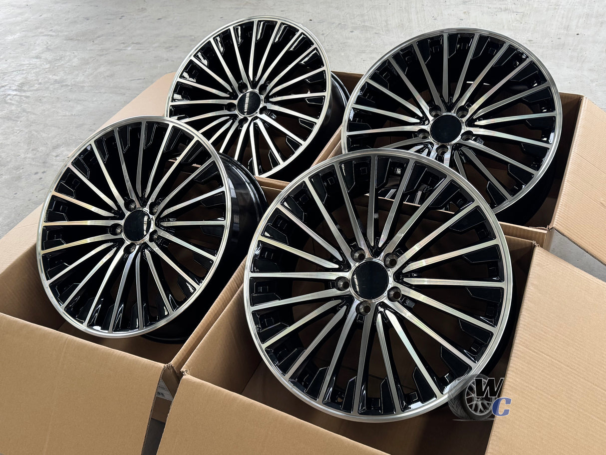 19” Wheels Fit Mercedes-Benz C-Class AMG 1997–2024 | OE Style Rims | Gloss Black Machined Face | Staggered Set of 4