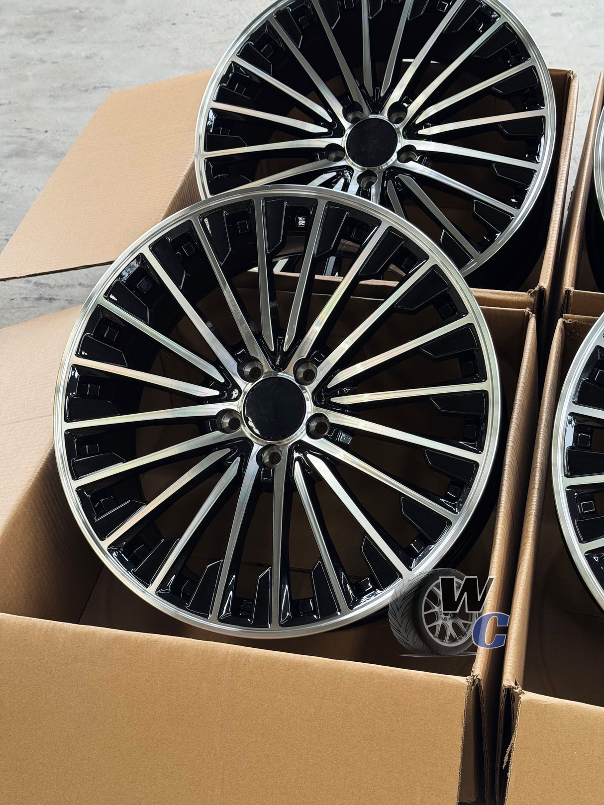 19” Wheels Fit Mercedes-Benz C-Class AMG 1997–2024 | OE Style Rims | Gloss Black Machined Face | Staggered Set of 4