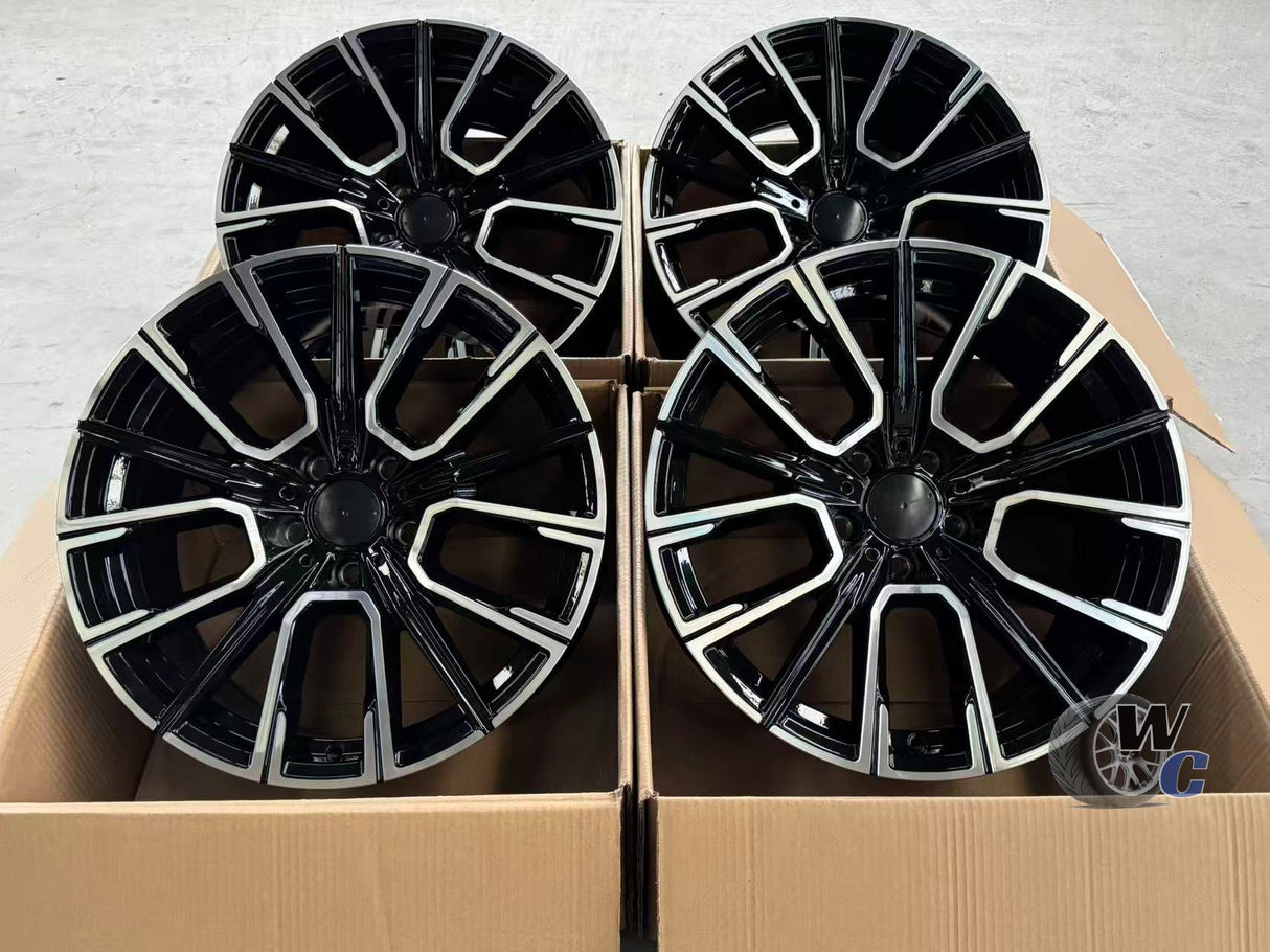 19” Wheels Fit BMW 5 Series 2011–2023 | Factory Style Rims | Gloss Black Machined Face | Staggered Set of 4