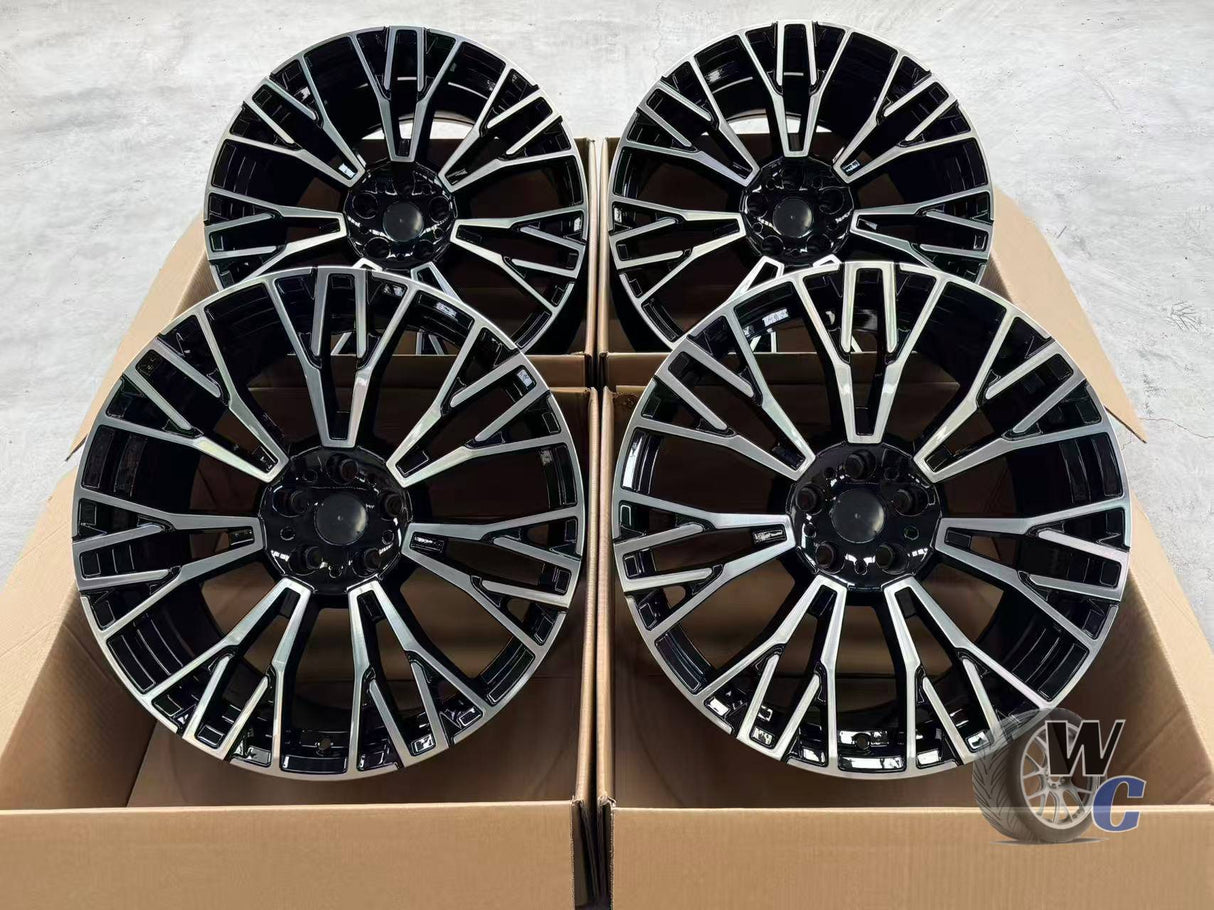 20” Wheels Fit BMW X5 2019–2025 | Factory Style Rims | Gloss Black Machined Face | Staggered Set of 4