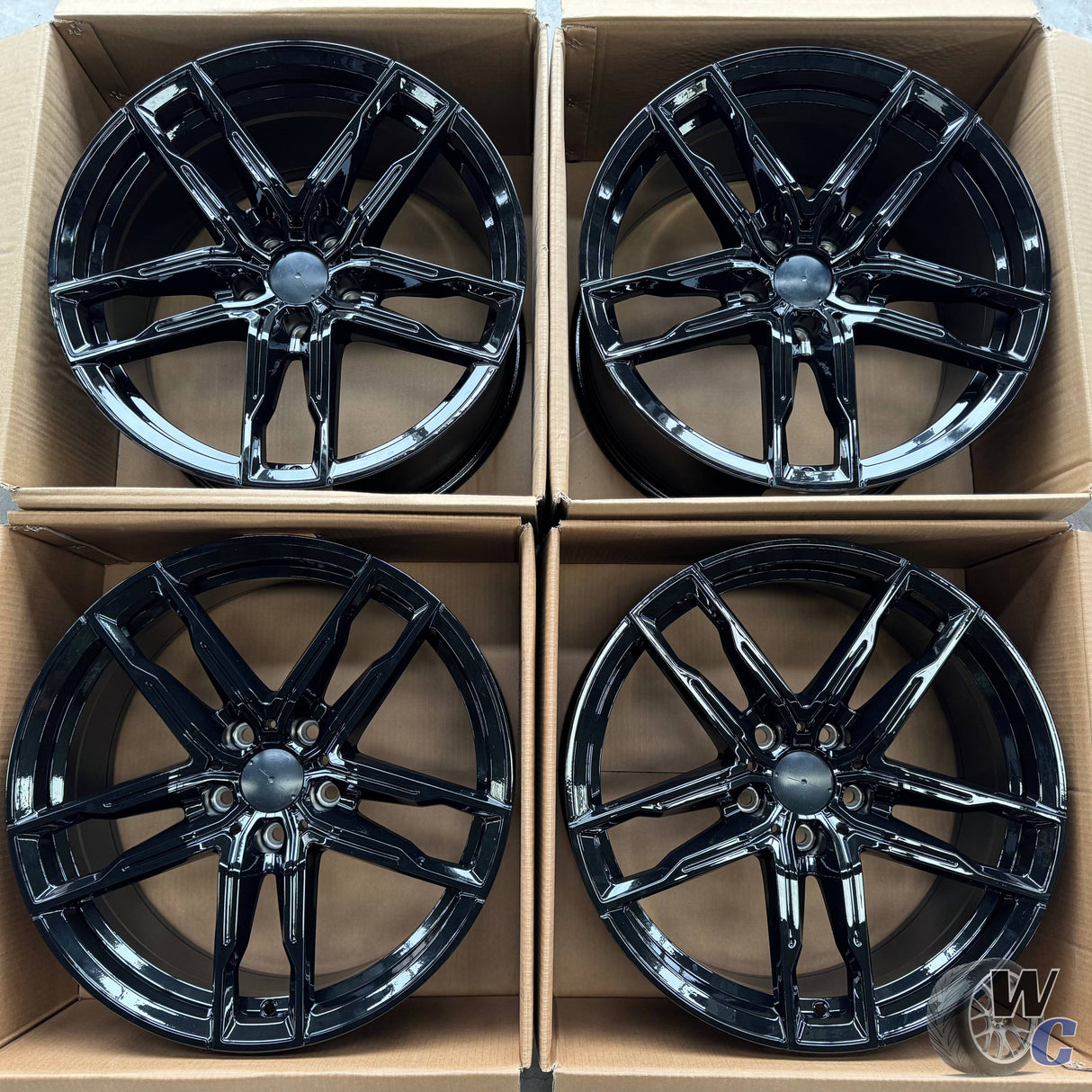19” Wheels Fit BMW 7 Series 2016–2025 | Factory Style Rims | Gloss Black | Staggered Set of 4