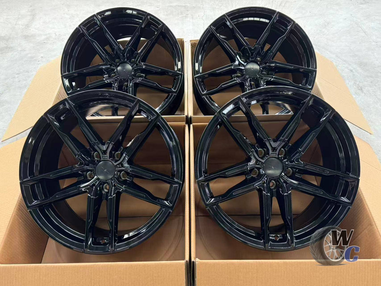 19” Wheels Fit BMW 5 Series 2011–2017 | Factory Style Rims | Gloss Black | Staggered Set of 4