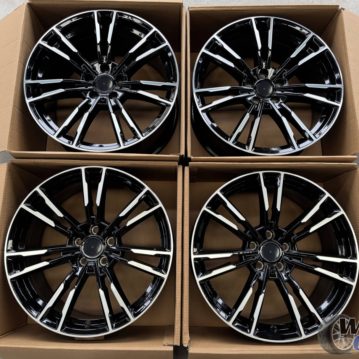19” Wheels Fit BMW 7 Series 2016–2025 | Factory Style Rims | Gloss Black Machined Face | Staggered Set of 4