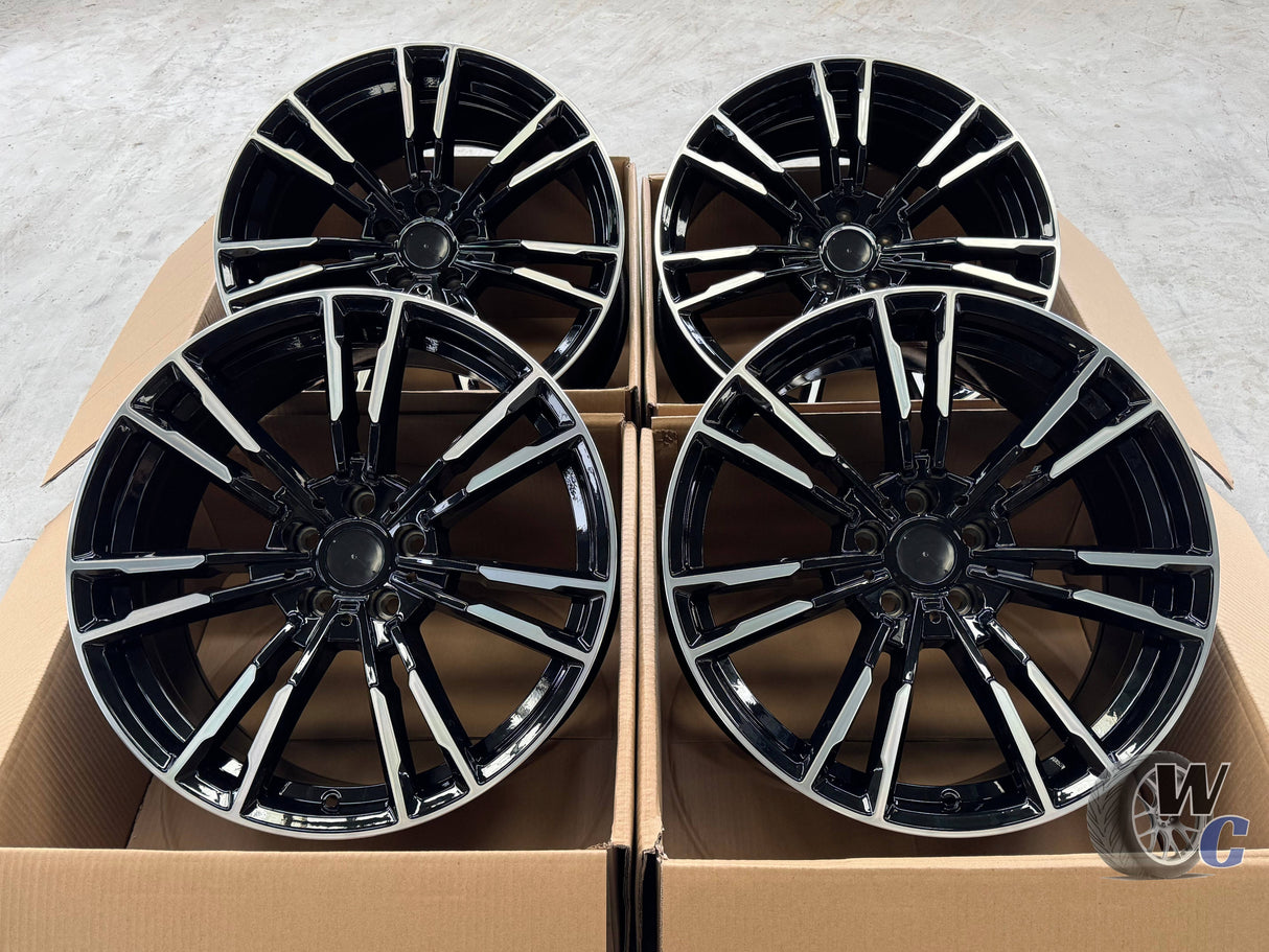 19” Wheels Fit BMW 7 Series 2016–2025 | Factory Style Rims | Gloss Black Machined Face | Staggered Set of 4