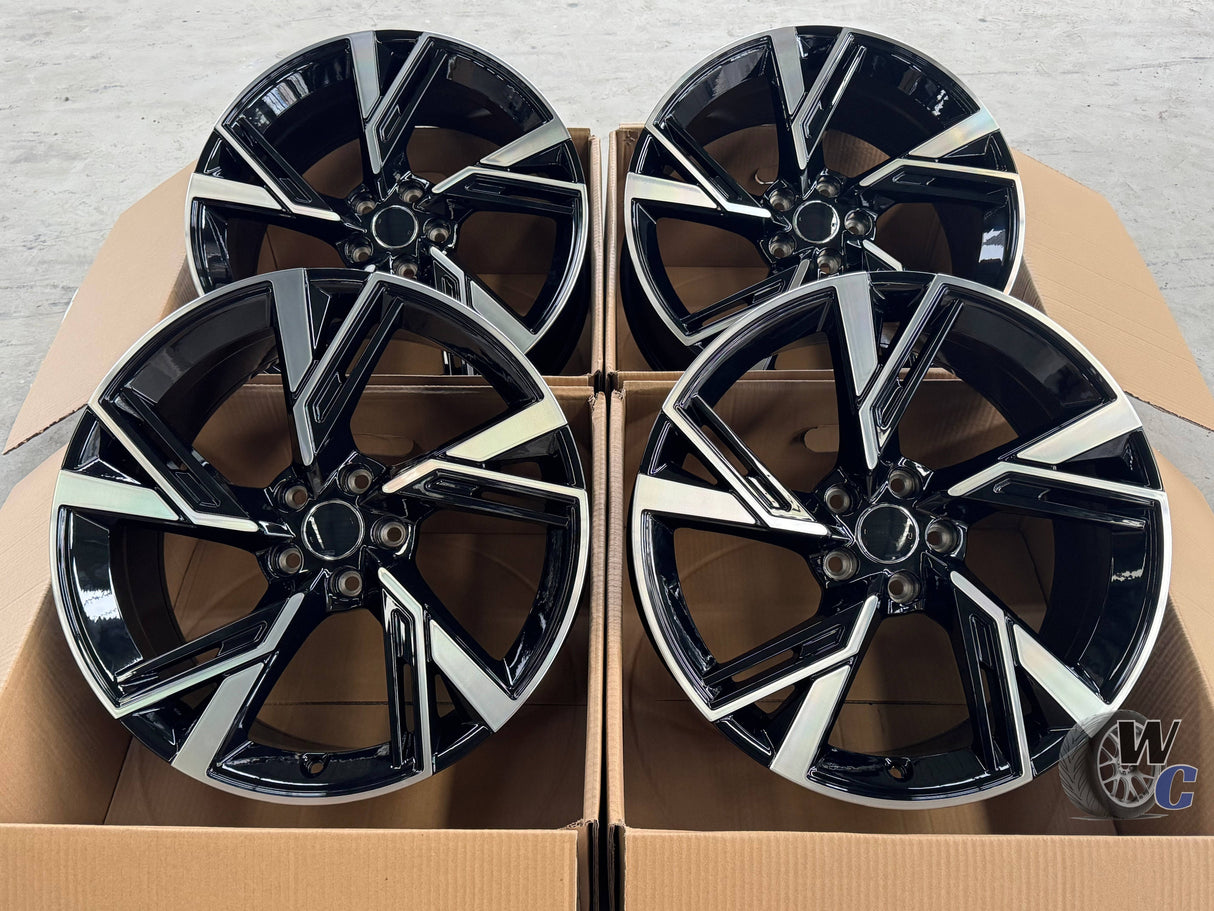 19” Wheels Fit Audi Q3 2019–2025 | OE Style Rims | Gloss Black Machined Face | Set of 4