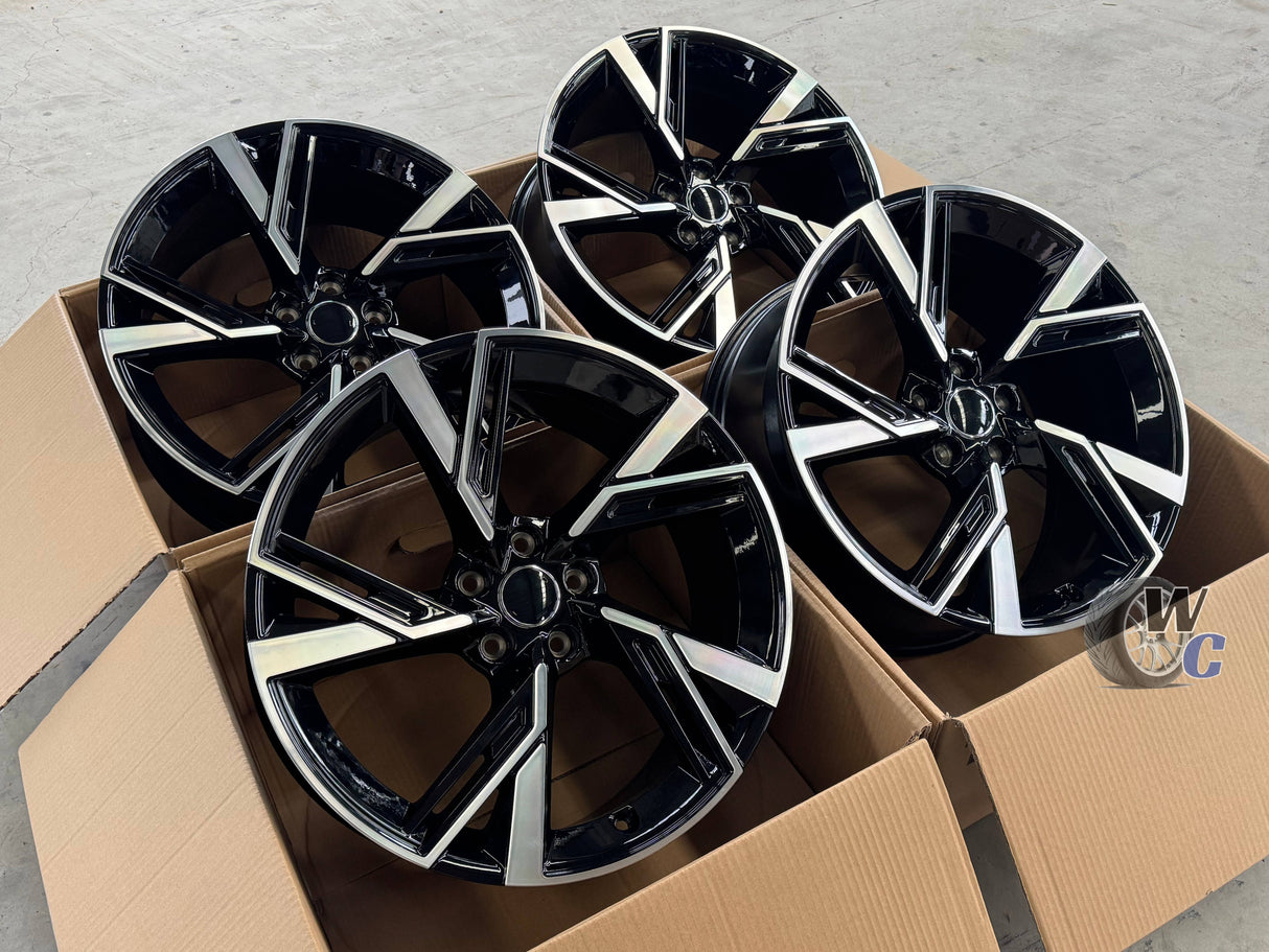 19” Wheels Fit Audi Q3 2019–2025 | OE Style Rims | Gloss Black Machined Face | Set of 4