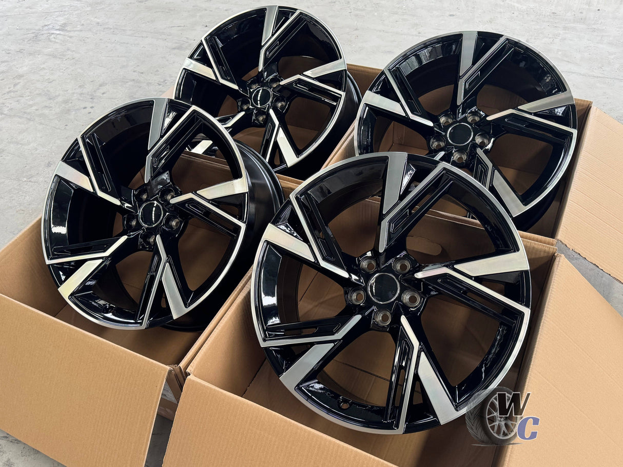 19” Wheels Fit Audi Q3 2019–2025 | OE Style Rims | Gloss Black Machined Face | Set of 4