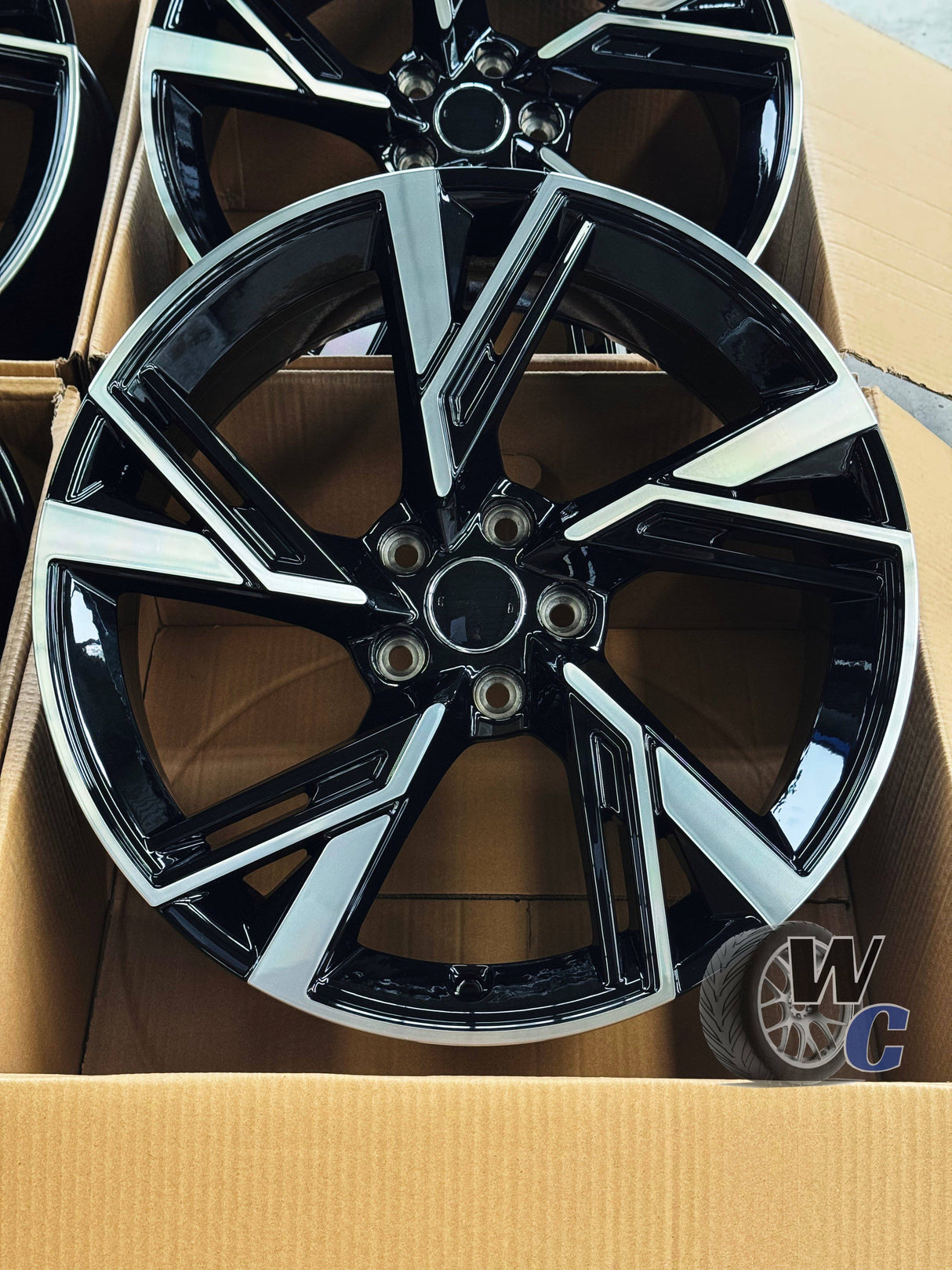 19” Wheels Fit Audi Q3 2019–2025 | OE Style Rims | Gloss Black Machined Face | Set of 4