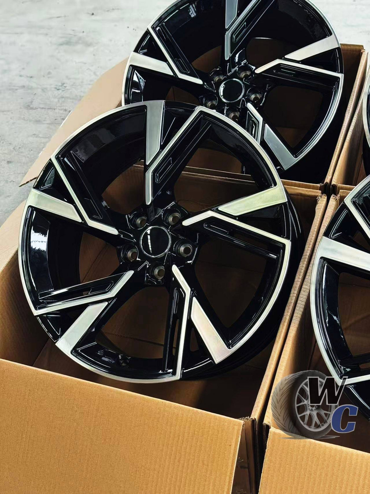 19” Wheels Fit Audi Q3 2019–2025 | OE Style Rims | Gloss Black Machined Face | Set of 4
