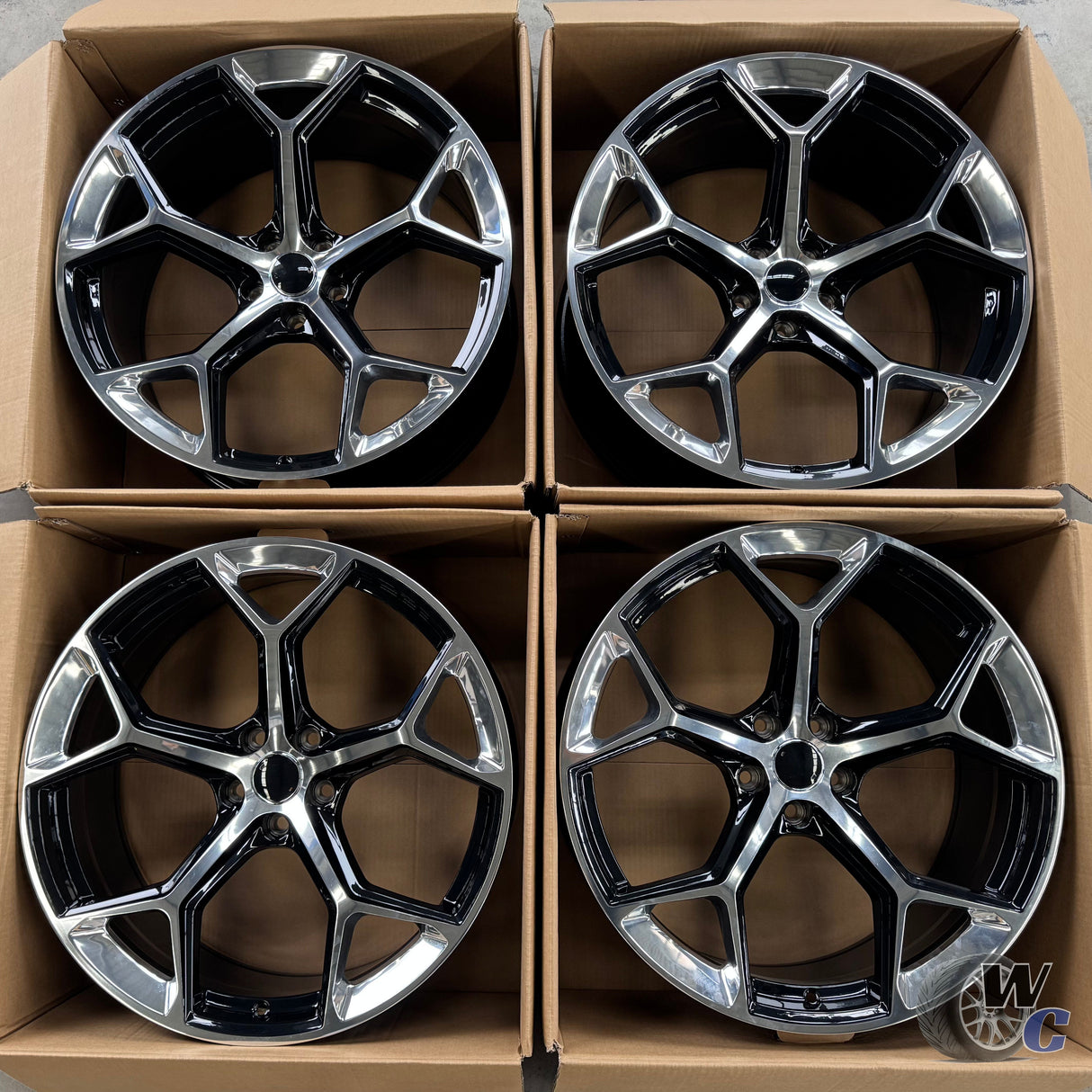 20” Wheels Fit Audi Q3 2019–2025 | OE Style Rims | Gloss Black W/ Polished Edges | Set of 4
