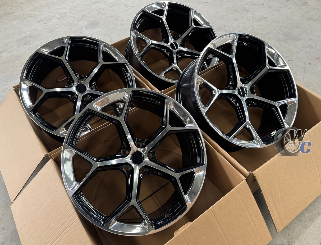 20” Wheels Fit Audi Q3 2019–2025 | OE Style Rims | Gloss Black W/ Polished Edges | Set of 4