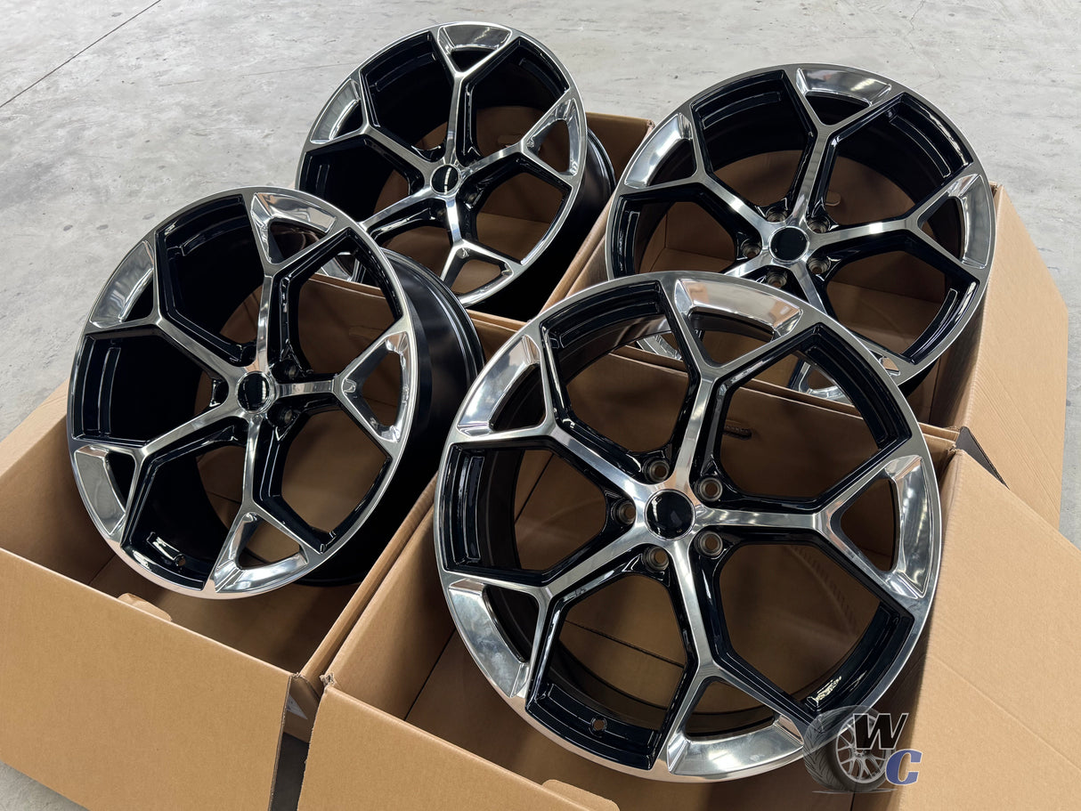 20” Wheels Fit Audi Q3 2019–2025 | OE Style Rims | Gloss Black W/ Polished Edges | Set of 4