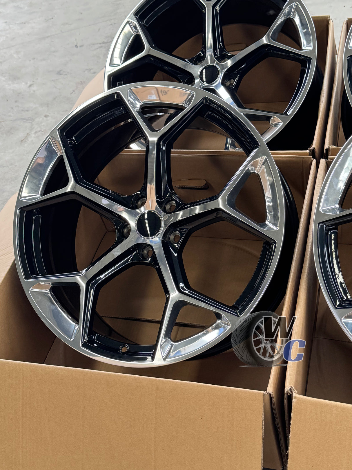 20” Wheels Fit Audi Q3 2019–2025 | OE Style Rims | Gloss Black W/ Polished Edges | Set of 4