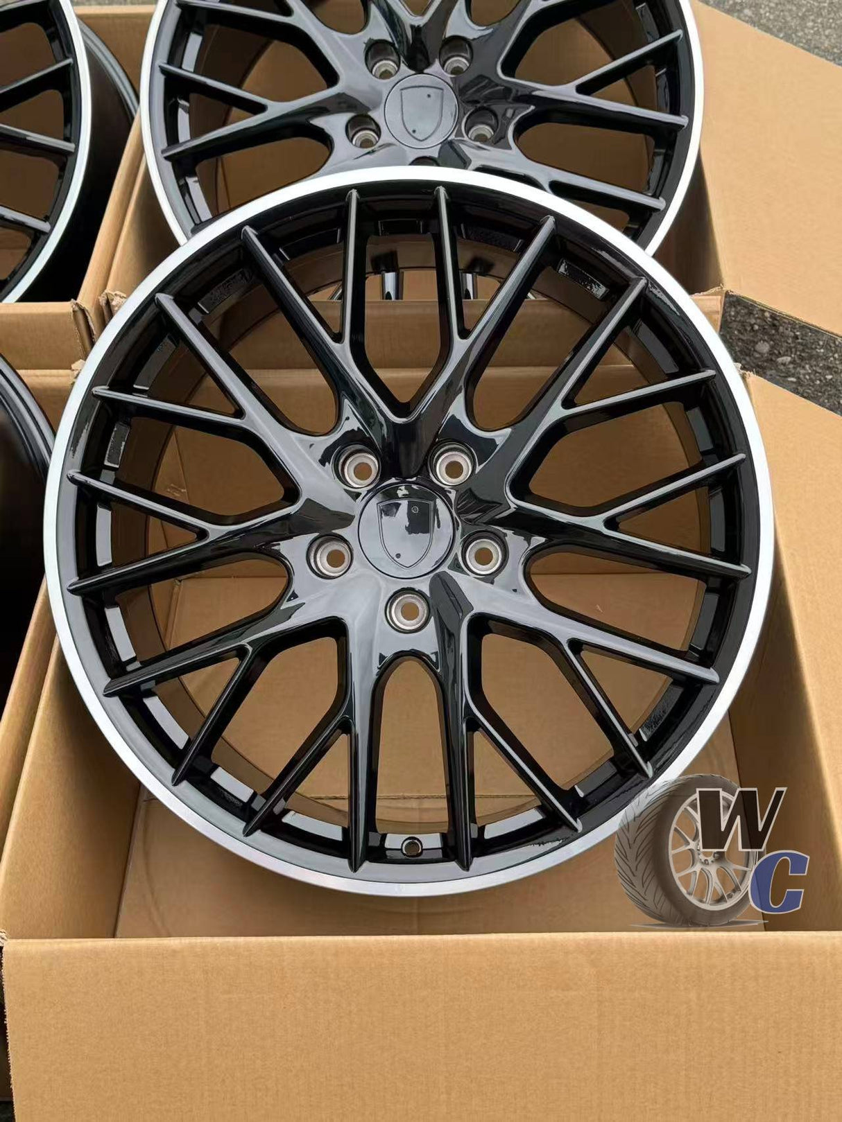 20” Wheels Fit Porsche Panamera 2010–2023 | OE Style Rims | Gloss Black Machined Lip | Staggered Set of 4