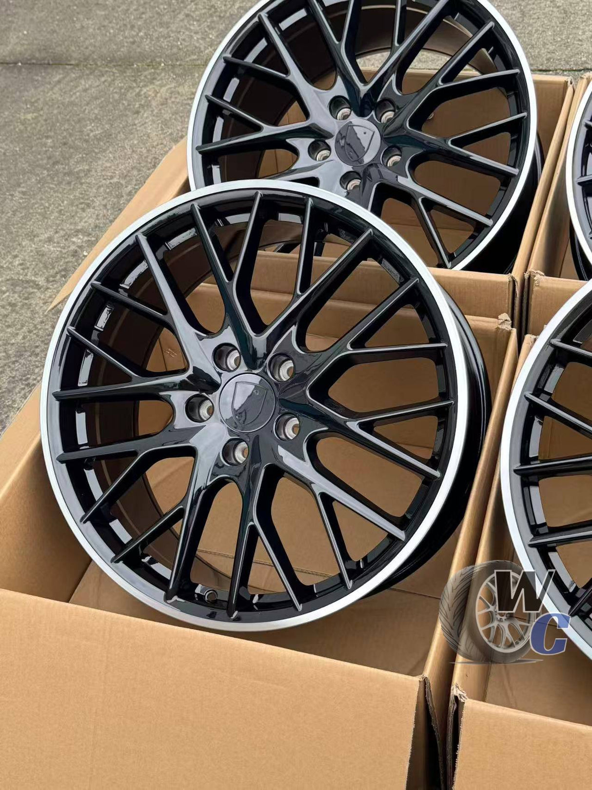 20” Wheels Fit Porsche Panamera 2010–2023 | OE Style Rims | Gloss Black Machined Lip | Staggered Set of 4