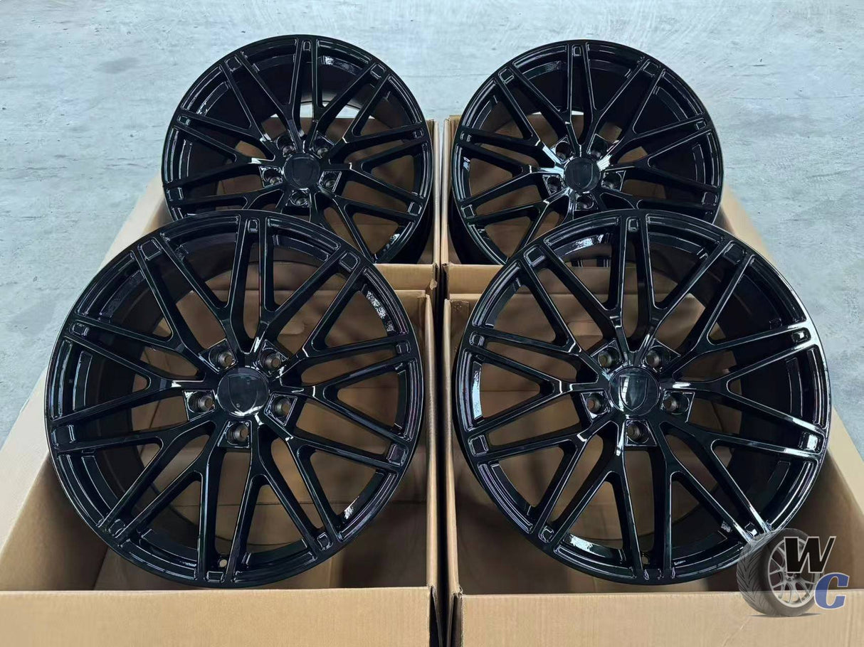 21” Wheels Fit Porsche Cayenne 2011–2026 | OE Style Rims | Gloss Black | Staggered Set of 4