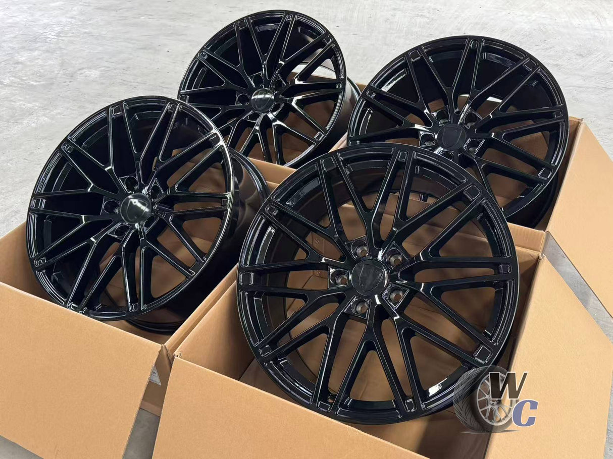21” Wheels Fit Porsche Cayenne 2011–2026 | OE Style Rims | Gloss Black | Staggered Set of 4