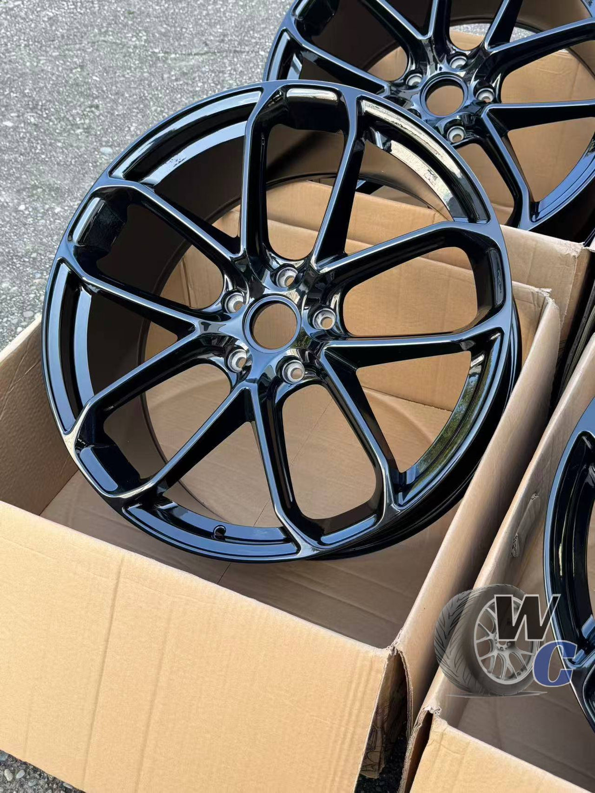 22” Wheels Fit Porsche Taycan 2019–2025 | OE Style Rims | Gloss Black | Staggered Set of 4