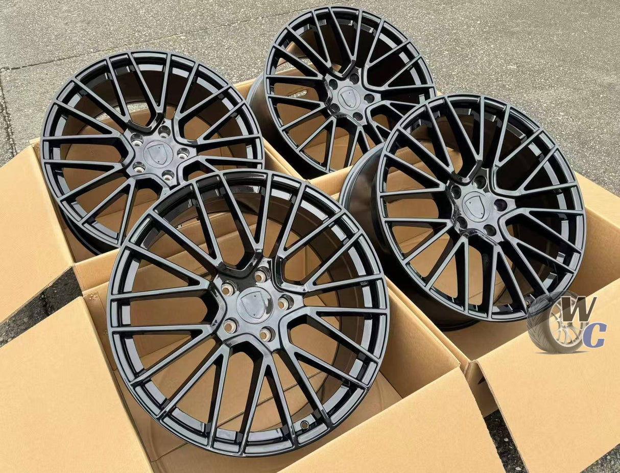 21” Wheels Fit Porsche Cayenne 2003–2025 | OE Style Rims | Gloss Black | Staggered Set of 4