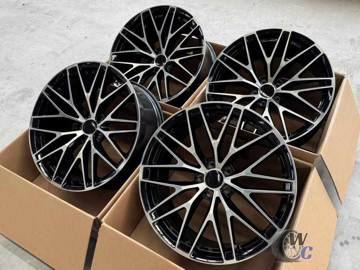 20” Wheels Fit Porsche Macan 2014–2026 | OE Style Rims | Gloss Black Machined Face | Staggered Set of 4