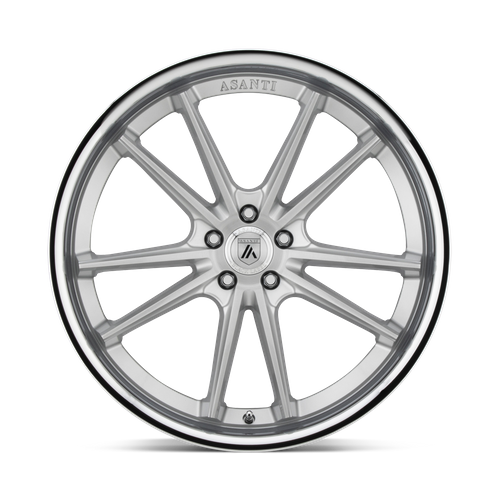 20X10.5 Asanti Black ABL-23 SIGMA BRUSHED SILVER W/ CHROME LIP 5X114.3