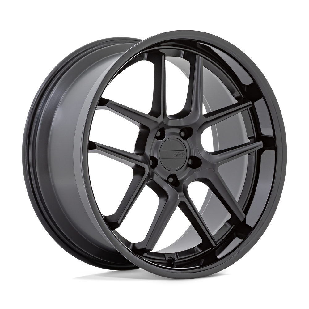 20X9.5 American Racing AR942 BISHOP MATTE BLACK W/ GLOSS BLACK LIP 5X115