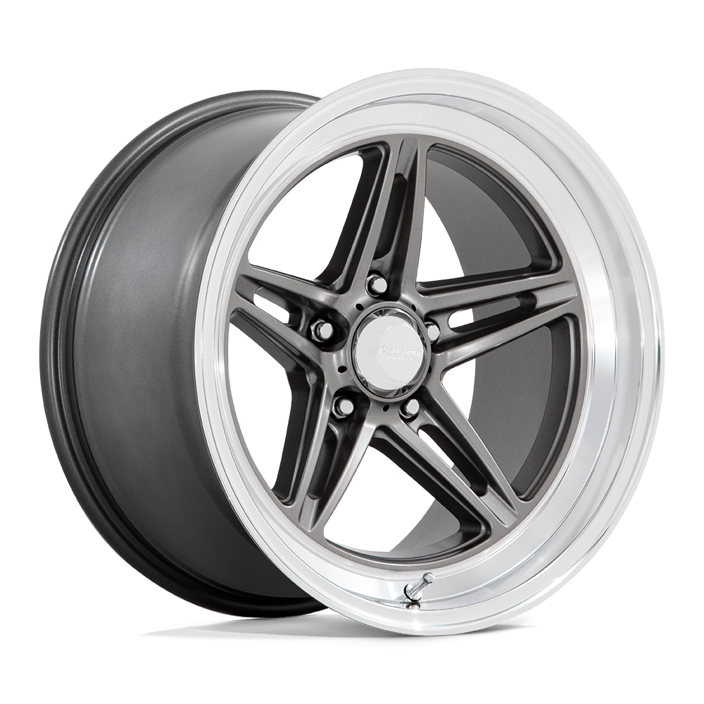 18X10 American Racing Vintage VN514 GROOVE ANTHRACITE W/ DIAMOND CUT LIP 5X120.65