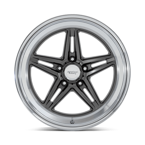18X10 American Racing Vintage VN514 GROOVE ANTHRACITE W/ DIAMOND CUT LIP 5X114.3
