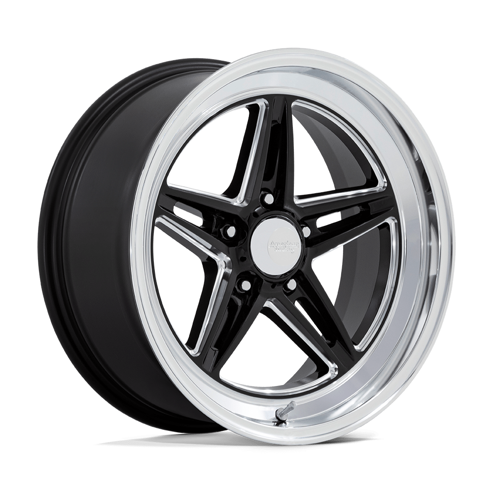 20X8.5 American Racing Vintage VN514 GROOVE GLOSS BLACK W/ DIAMOND CUT LIP 5X127