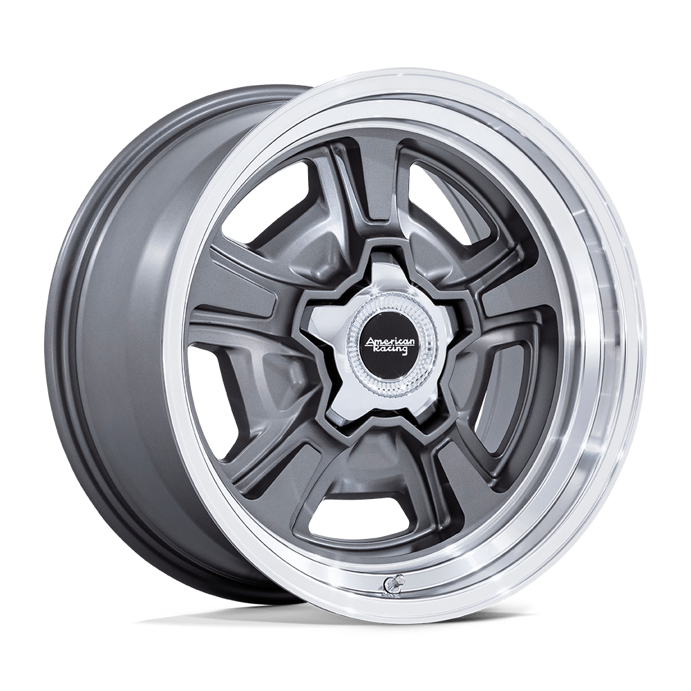 18X8 American Racing Vintage VN517 MARAUDER ANTHRACITE W/ DIAMOND CUT LIP 5X120.65