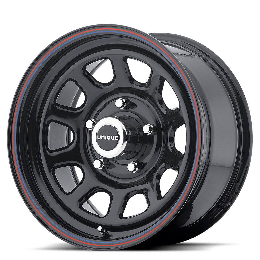 15X7 American Racing AR767 GLOSS BLACK W/ STRIPES 5X127