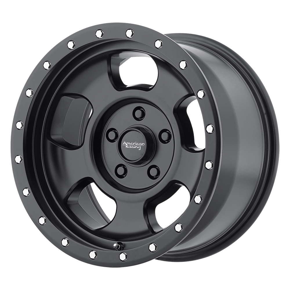 17X8.5 American Racing AR969 ANSEN OFFROAD SATIN BLACK W/ BLACK RING 5X127