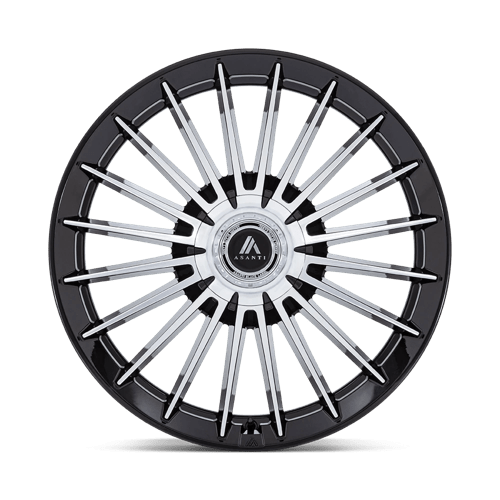 22X9 Asanti Black AB048 VICEROY GLOSS BLACK W/ MACHINED FACE BLANK
