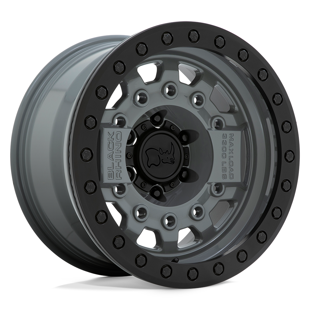 17X8.5 Black Rhino Hard Alloys AVENGER BEADLOCK BATTLESHIP GRAY BLACK HARDWARE 6X139.7
