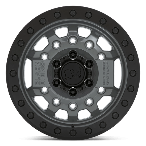 17X8.5 Black Rhino Hard Alloys AVENGER BEADLOCK BATTLESHIP GRAY BLACK HARDWARE 6X139.7