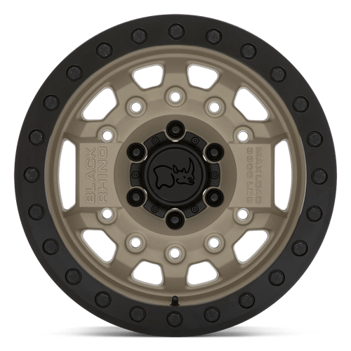 17" Black Rhino Hard Alloys AVENGER BEADLOCK DESERT SAND W/ BLACK HARDWARE 6X139.7