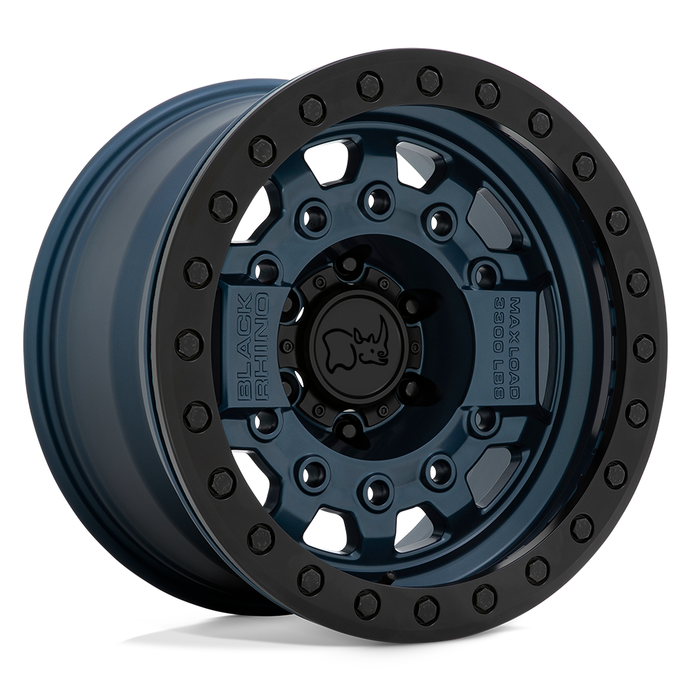 17X8.5 Black Rhino Hard Alloys AVENGER BEADLOCK NAVY BLUE W/ BLACK HARDWARE 6X139.7