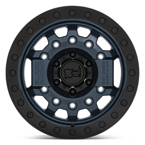 17" Black Rhino Hard Alloys AVENGER BEADLOCK NAVY BLUE W/ BLACK HARDWARE 6X139.7