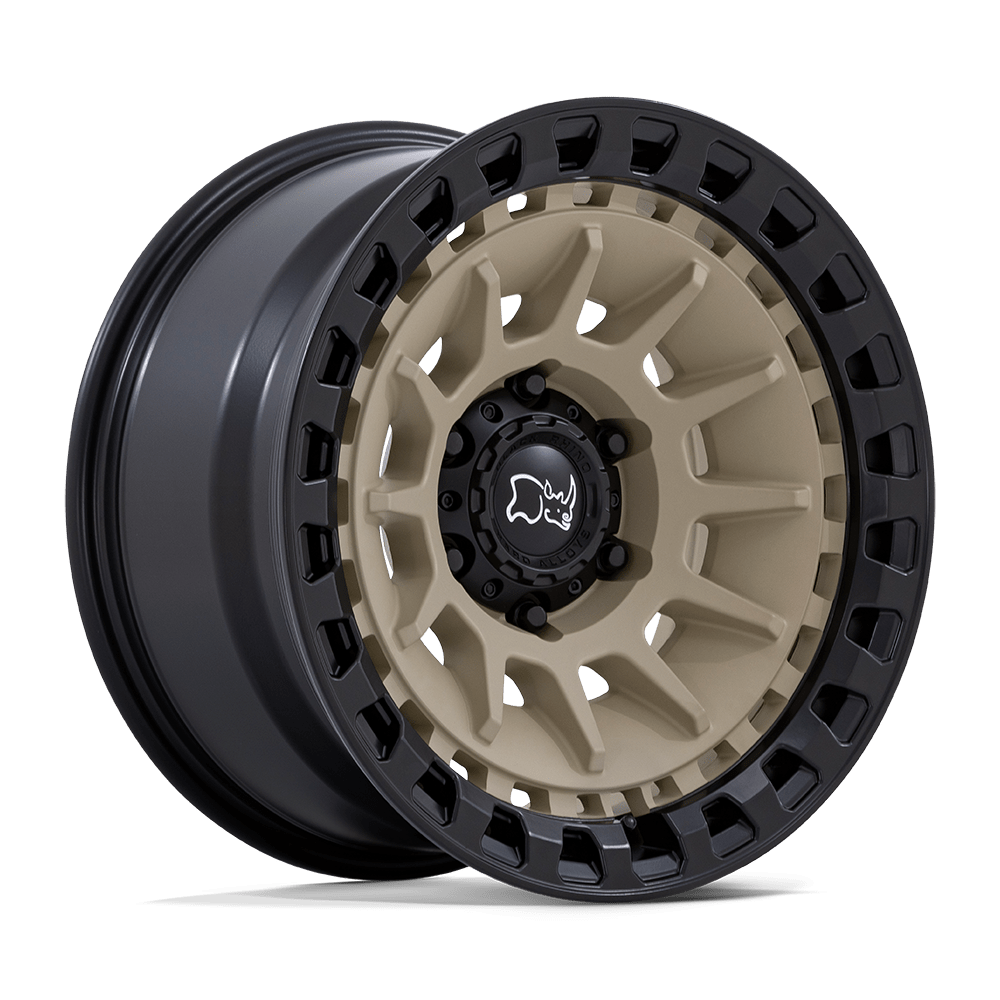 17X8.5 Black Rhino Hard Alloys BARRAGE DESERT SAND ON MATTE BLACK 6X135
