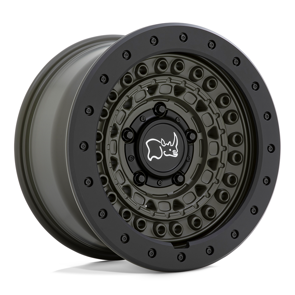 20" Black Rhino Hard Alloys BARRICADE OLIVE DRAB GREEN W/ BLK ROCK 6X135