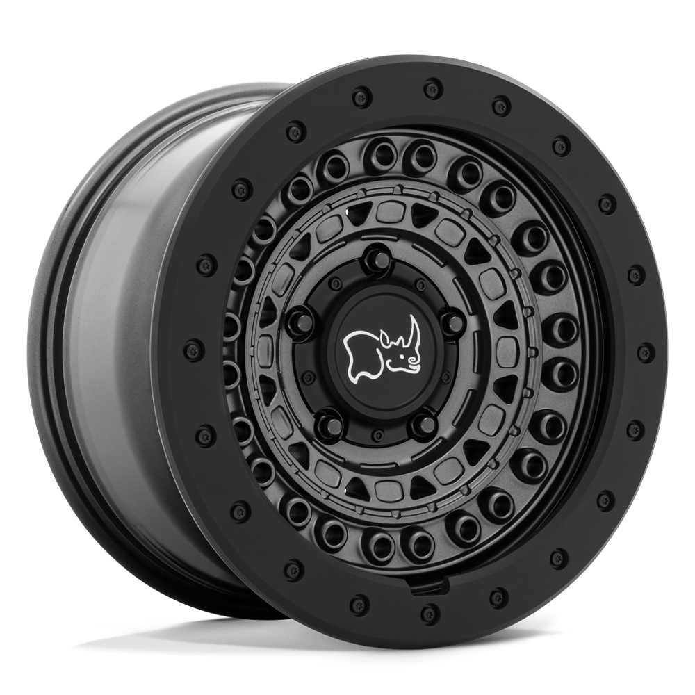 20" Black Rhino Hard Alloys BARRICADE GUN BLACK W/ BLACK ROCK GUARD 6X139.7