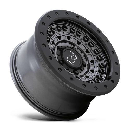 17" Black Rhino Hard Alloys BARRICADE GUN BLACK W/ BLACK ROCK GUARD 6X135