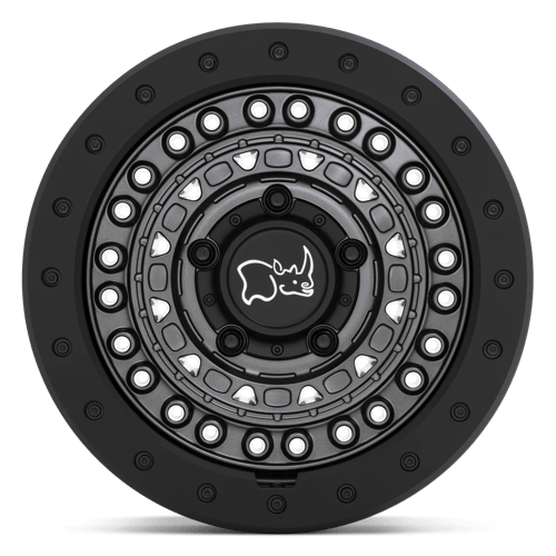 20" Black Rhino Hard Alloys BARRICADE GUN BLACK W/ BLACK ROCK GUARD 5X127