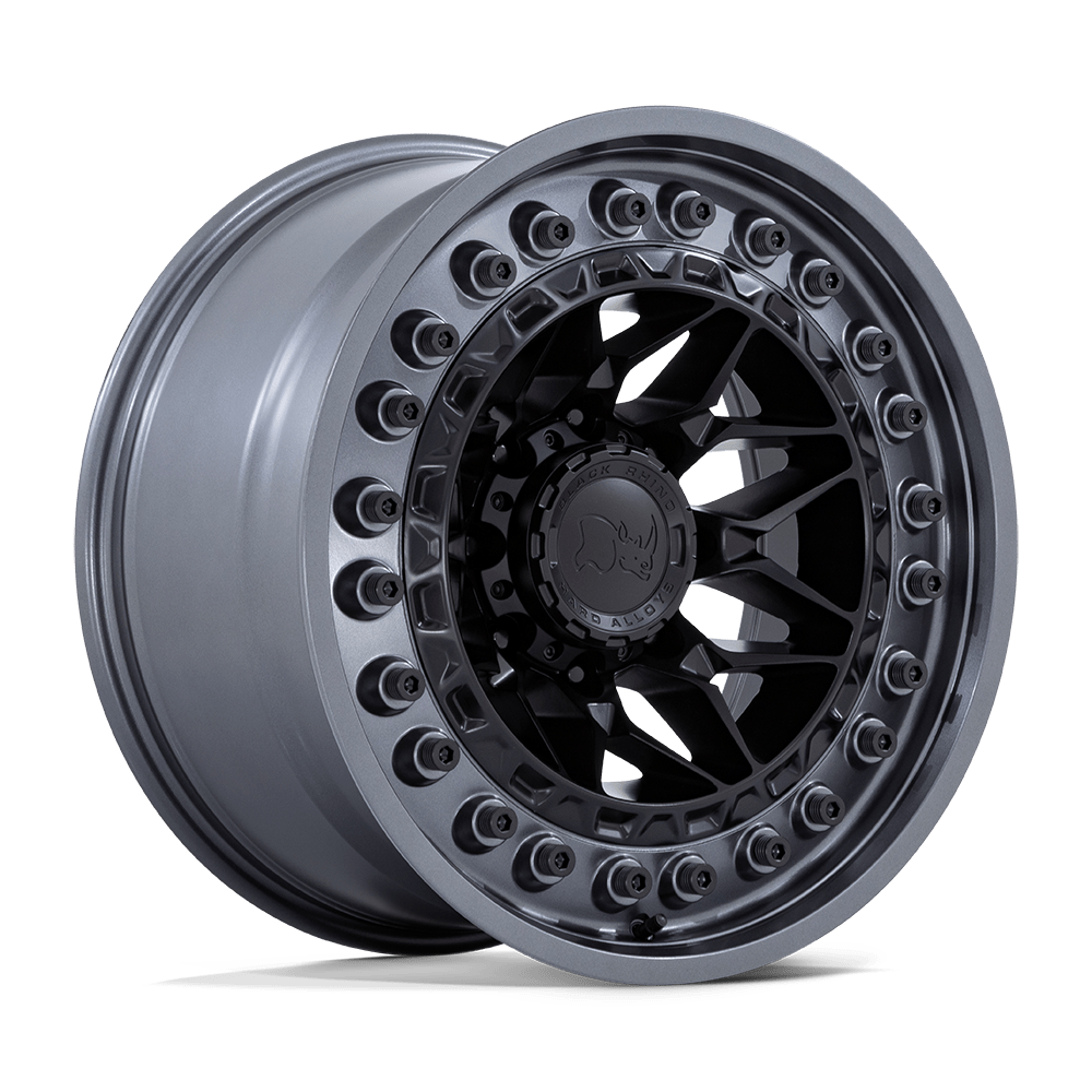 17X9 Black Rhino Hard Alloys ALPHA MATTE BLACK W/ GUNMETAL LIP 6X139.7