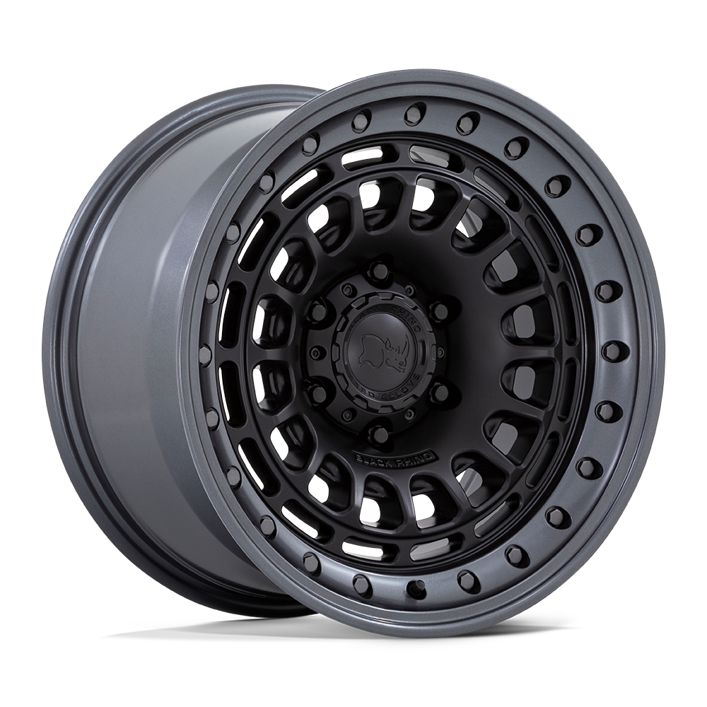 17X9 Black Rhino Hard Alloys BR014 SAHARA MATTE BLACK W/ GUNMETAL LIP 6X139.7