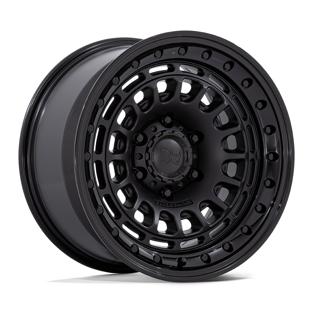 17X9 Black Rhino Hard Alloys BR014 SAHARA MATTE BLACK W/ GLOSS BLACK LIP 6X114.3