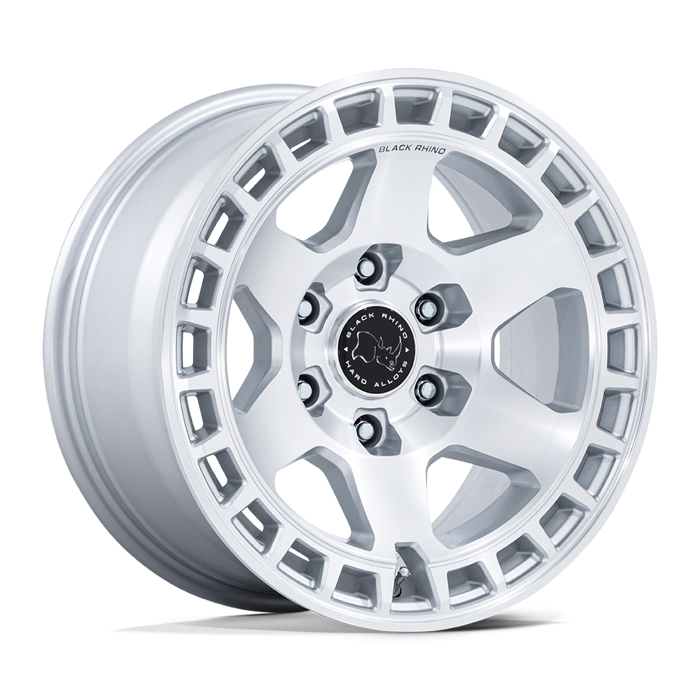 17X8.5 Black Rhino Hard Alloys BR022 BAHARI GLOSS SILVER W/ MACHINED FACE 5X127